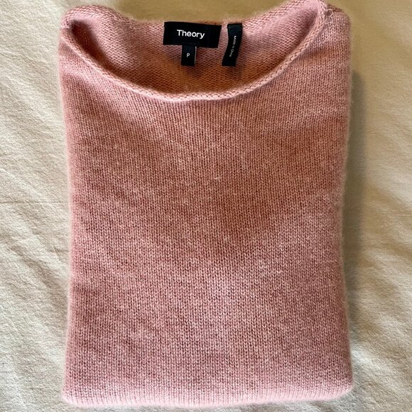 Theory Cashmere T-shirt Sweater in Soft Pink | Size XS - Picture 7 of 8